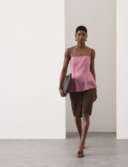 Pure Ramie Godet Cami Top