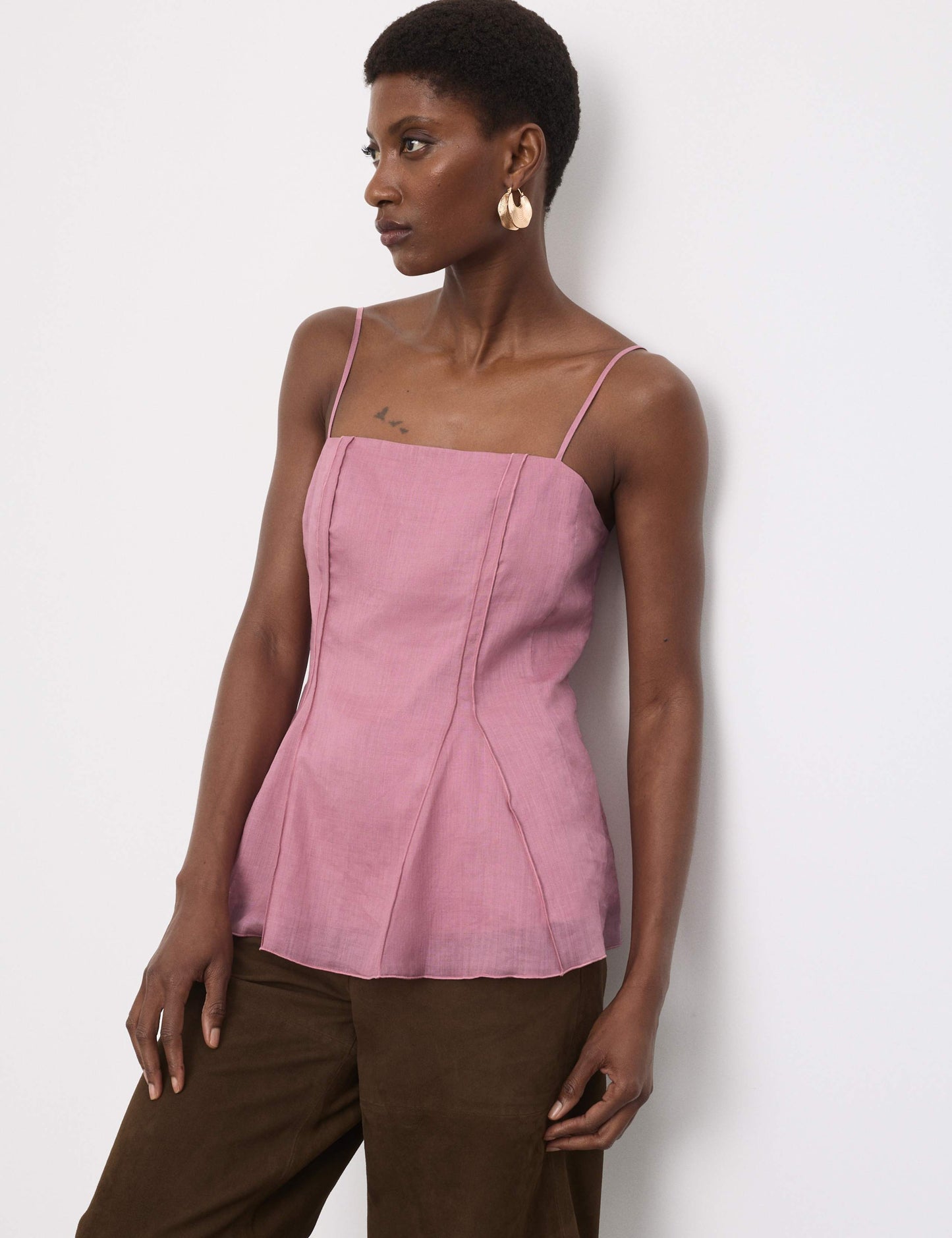 Pure Ramie Godet Cami Top