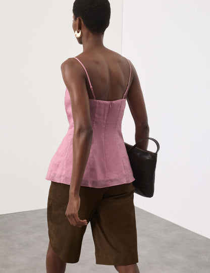 Pure Ramie Godet Cami Top