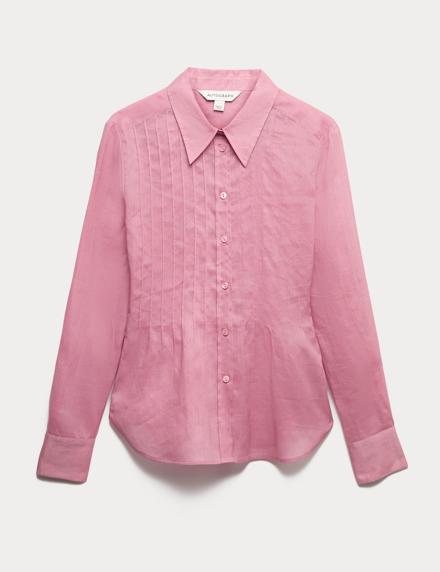 Pure Ramie Pintuck Waisted Shirt