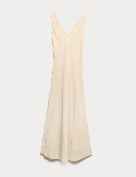 Pure Silk Beaded Maxi Dress