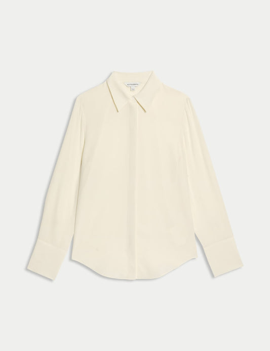 Pure Silk Collared Shirt