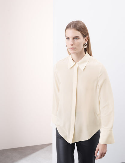 Pure Silk Collared Shirt