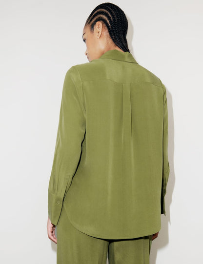 Pure Silk Long-Sleeved Shirt