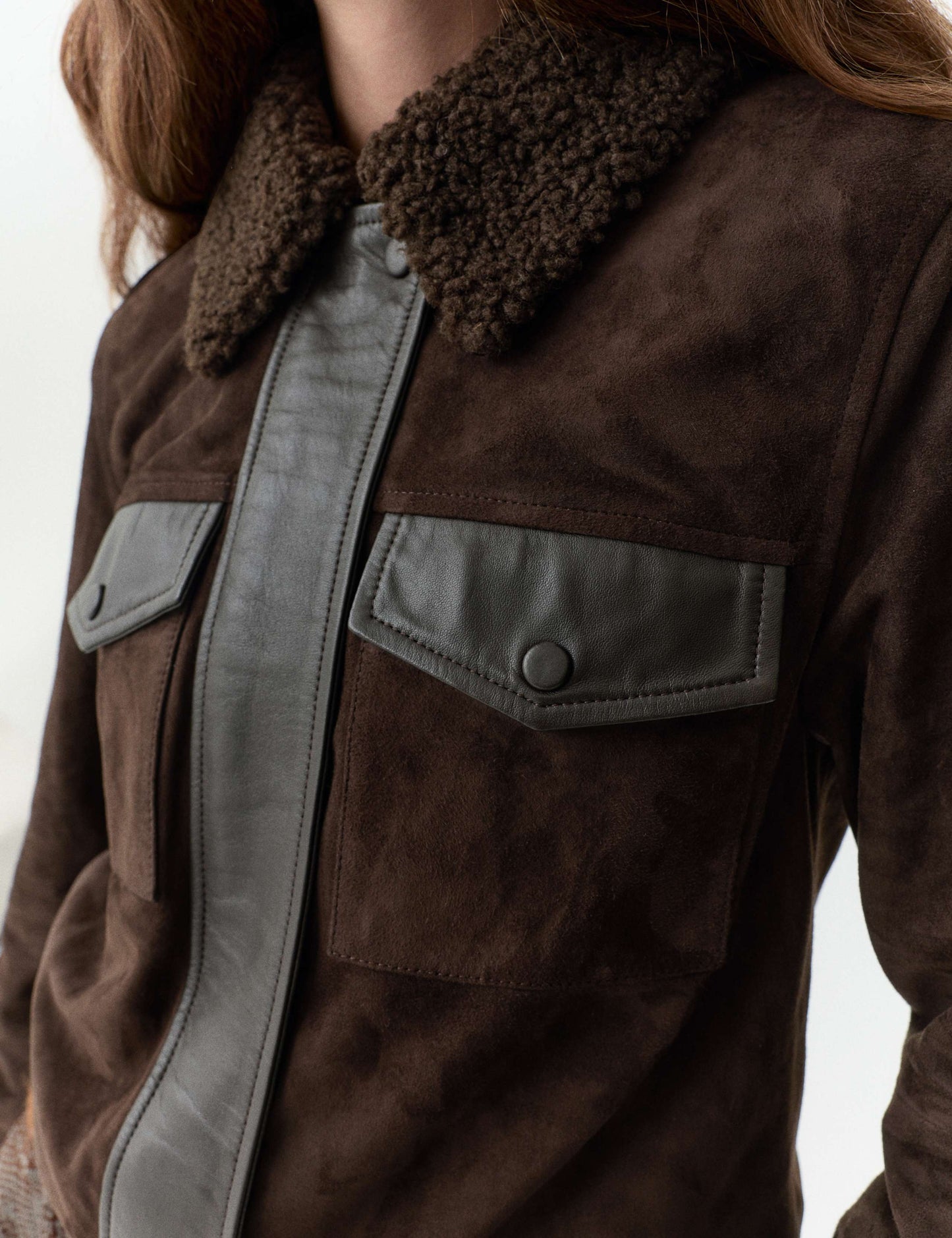 Pure Suede Borg Collared Jacket