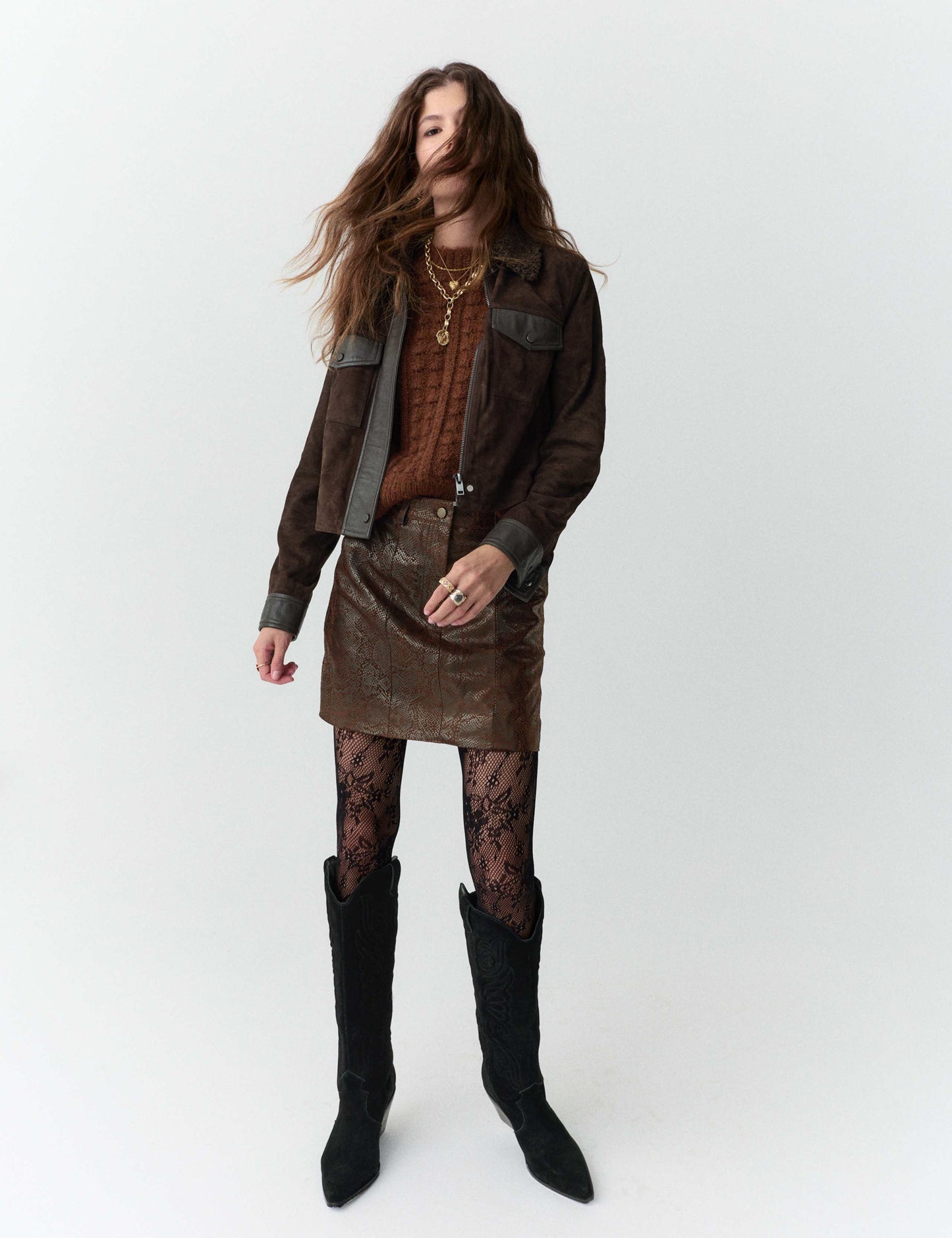 Pure Suede Borg Collared Jacket