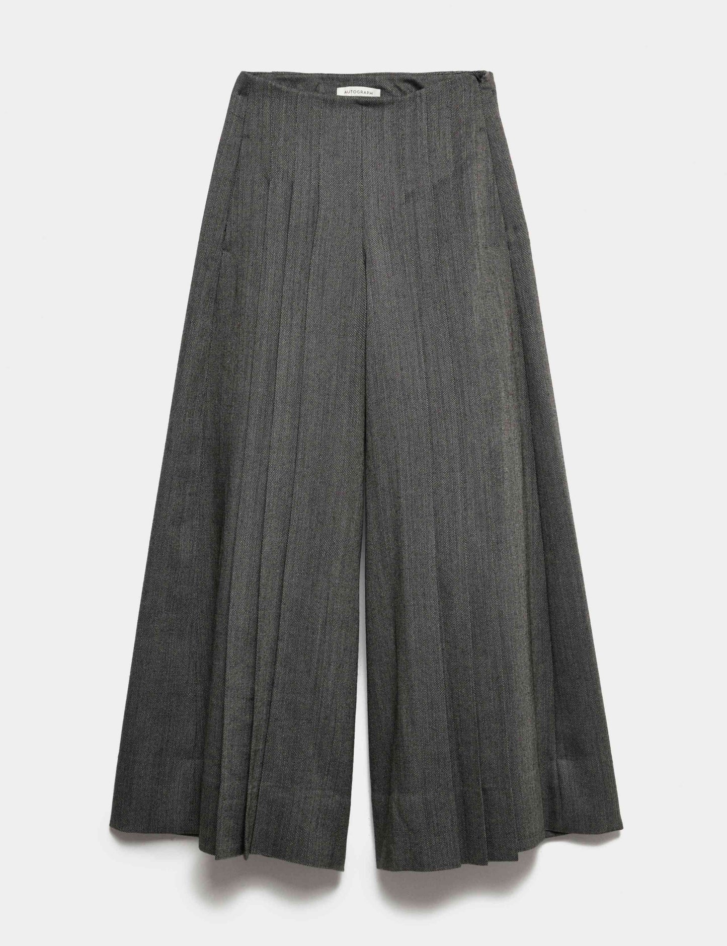 Pure Wool Pleated Wide Leg Trousers