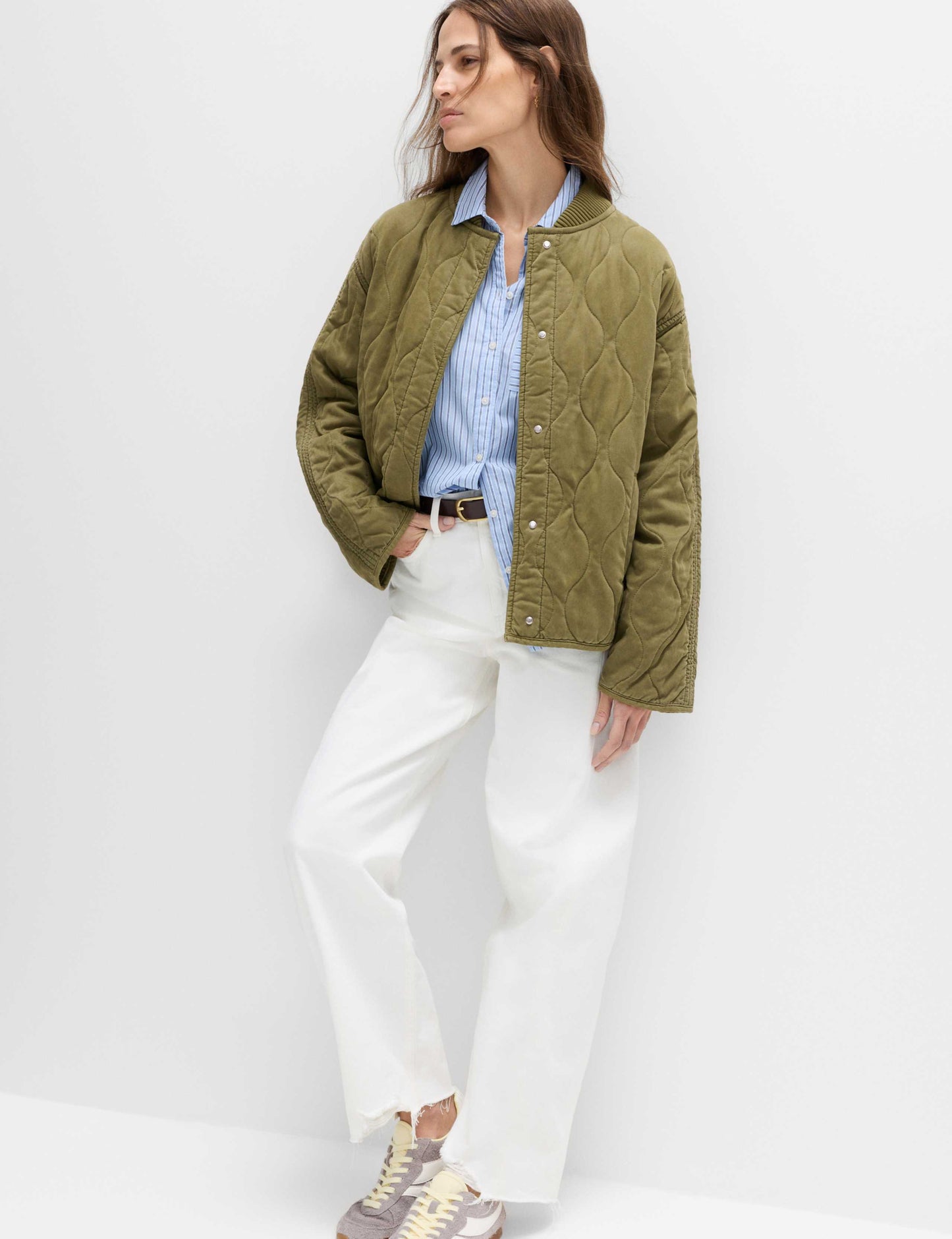 Quilted Waisted Bomber Jacket