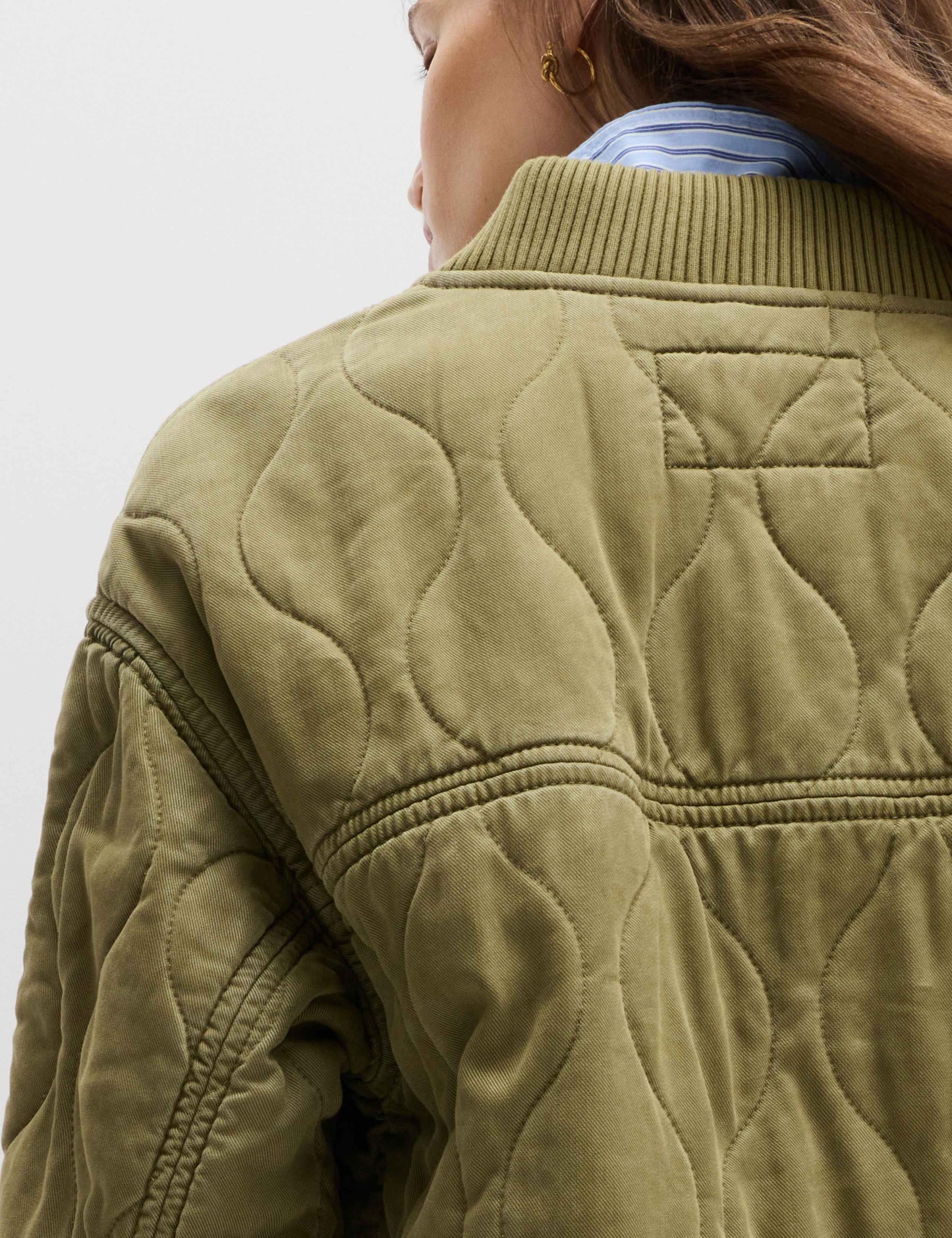 Quilted Waisted Bomber Jacket