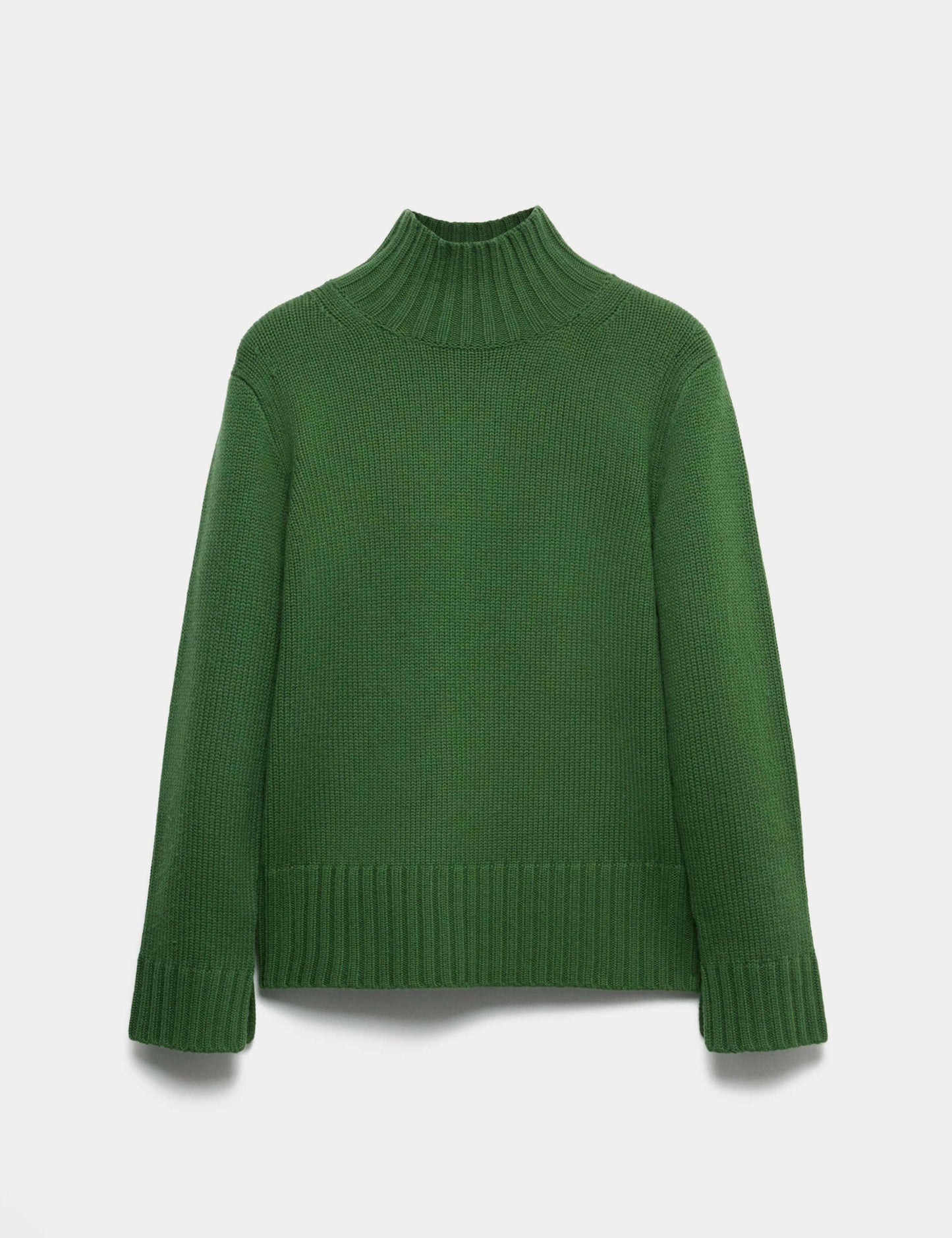 Ribbed Funnel Neck Jumper with Cashmere