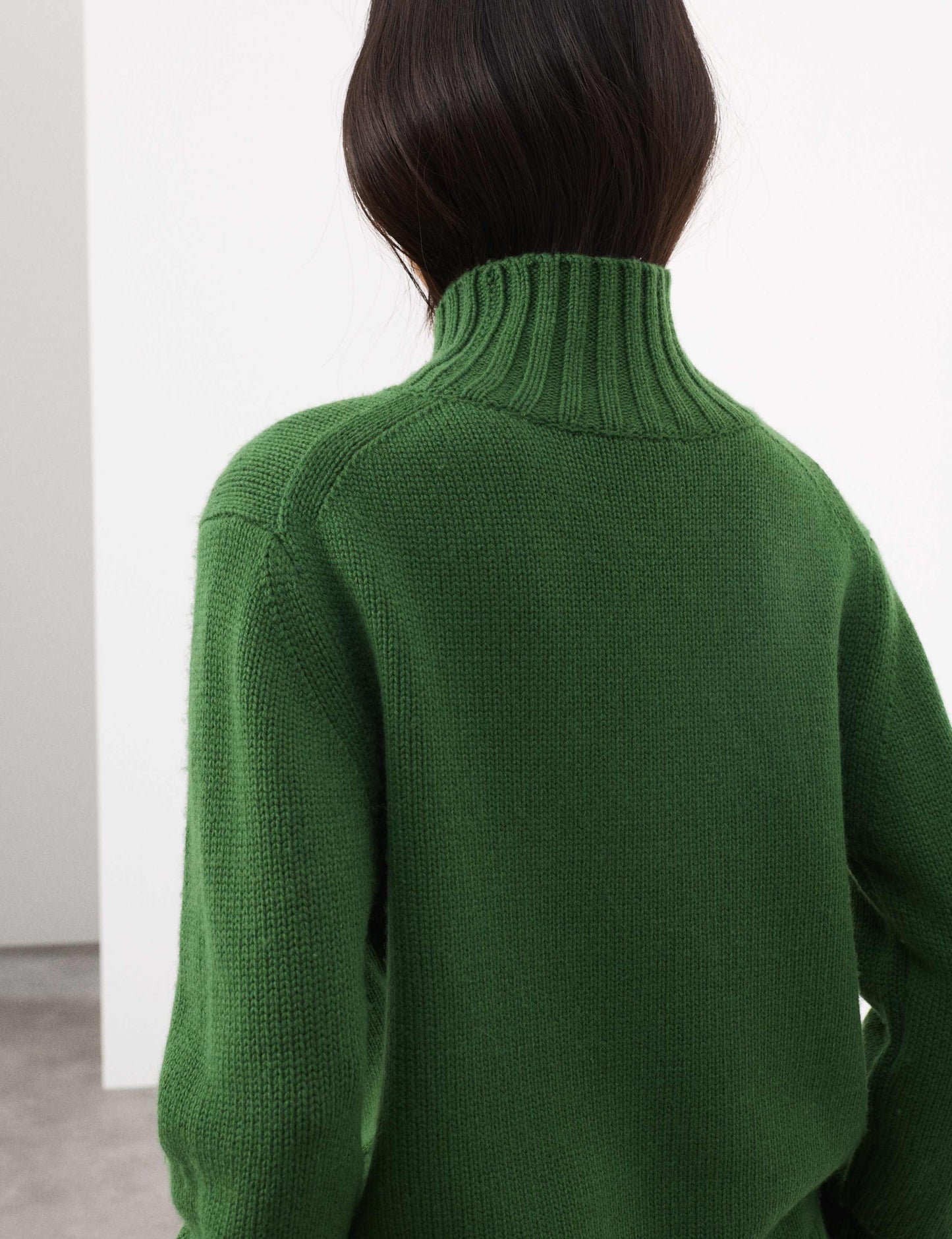 Ribbed Funnel Neck Jumper with Cashmere