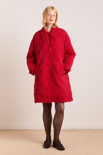 Avery Embroidered Quilted Coat