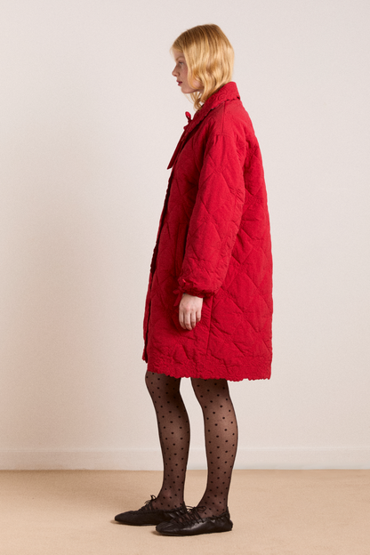 Avery Embroidered Quilted Coat