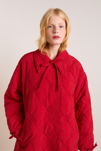 Avery Embroidered Quilted Coat