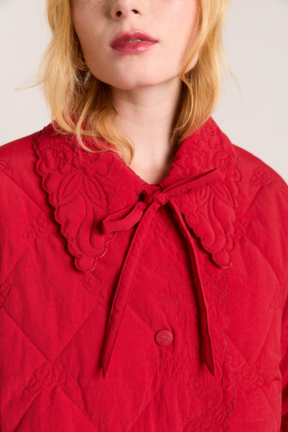 Avery Embroidered Quilted Coat