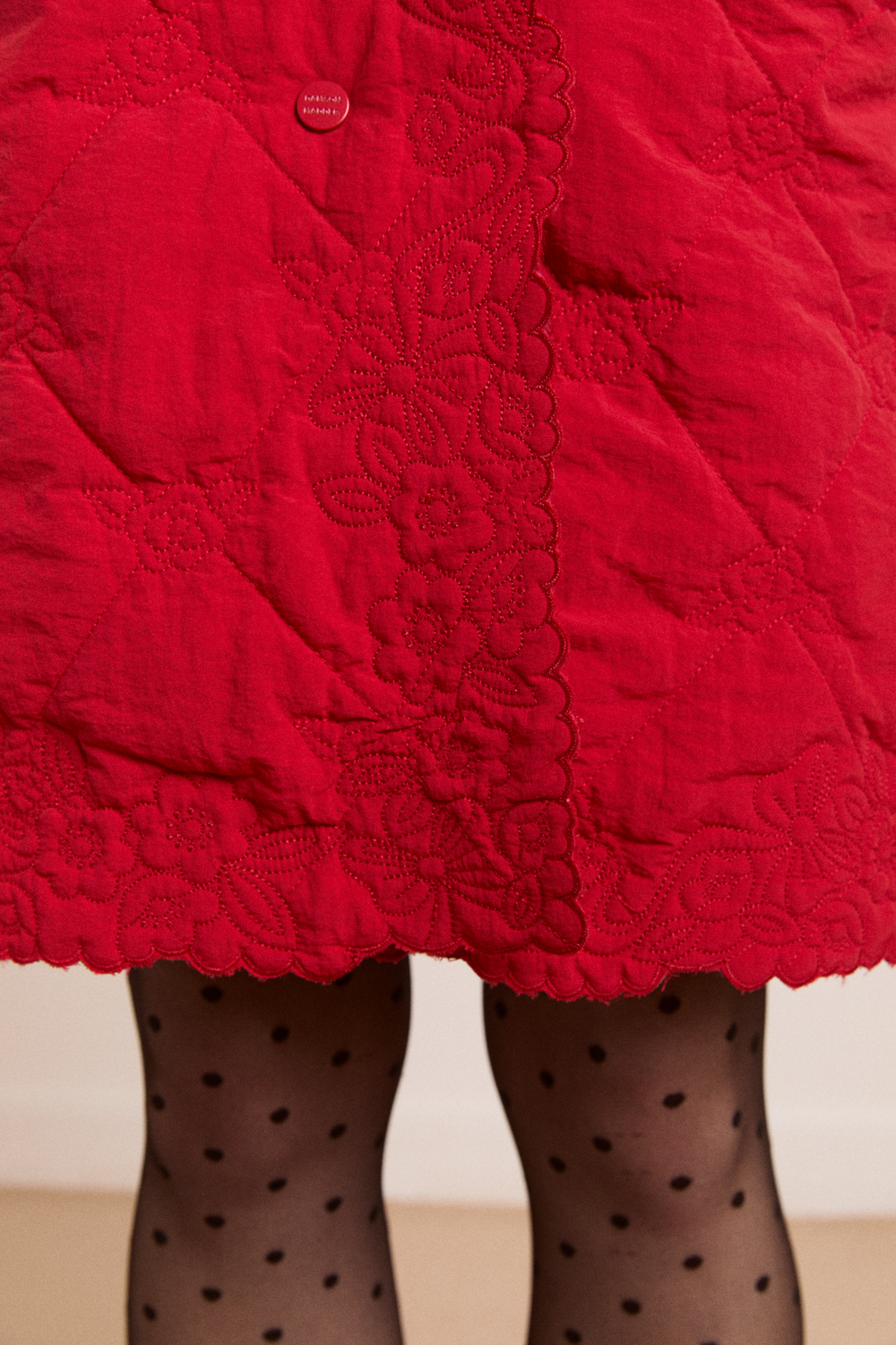 Avery Embroidered Quilted Coat