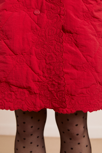 Avery Embroidered Quilted Coat