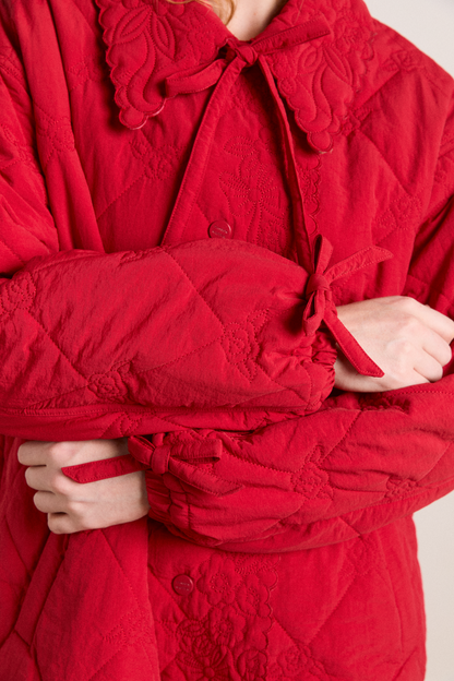 Avery Embroidered Quilted Coat