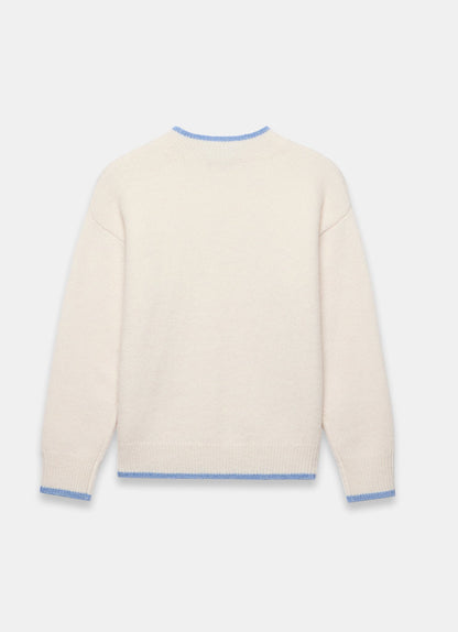 Cream Iconic Embroidered Knit  Jumper