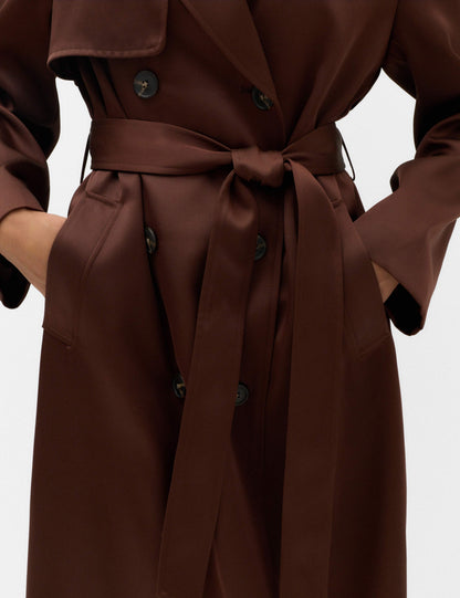 Satin Belted Trench Coat