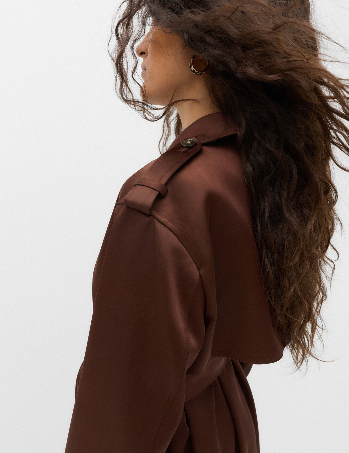Satin Belted Trench Coat