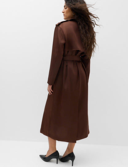 Satin Belted Trench Coat