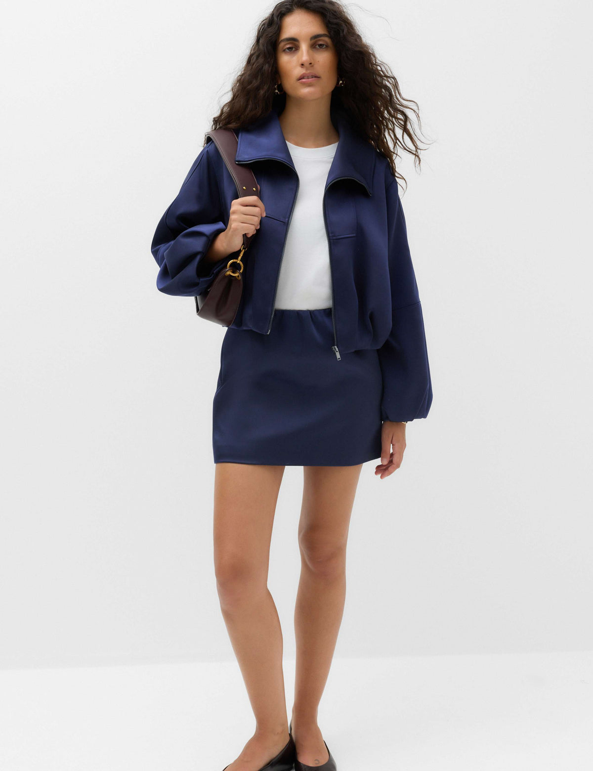 Satin Mini A-Line Skirt