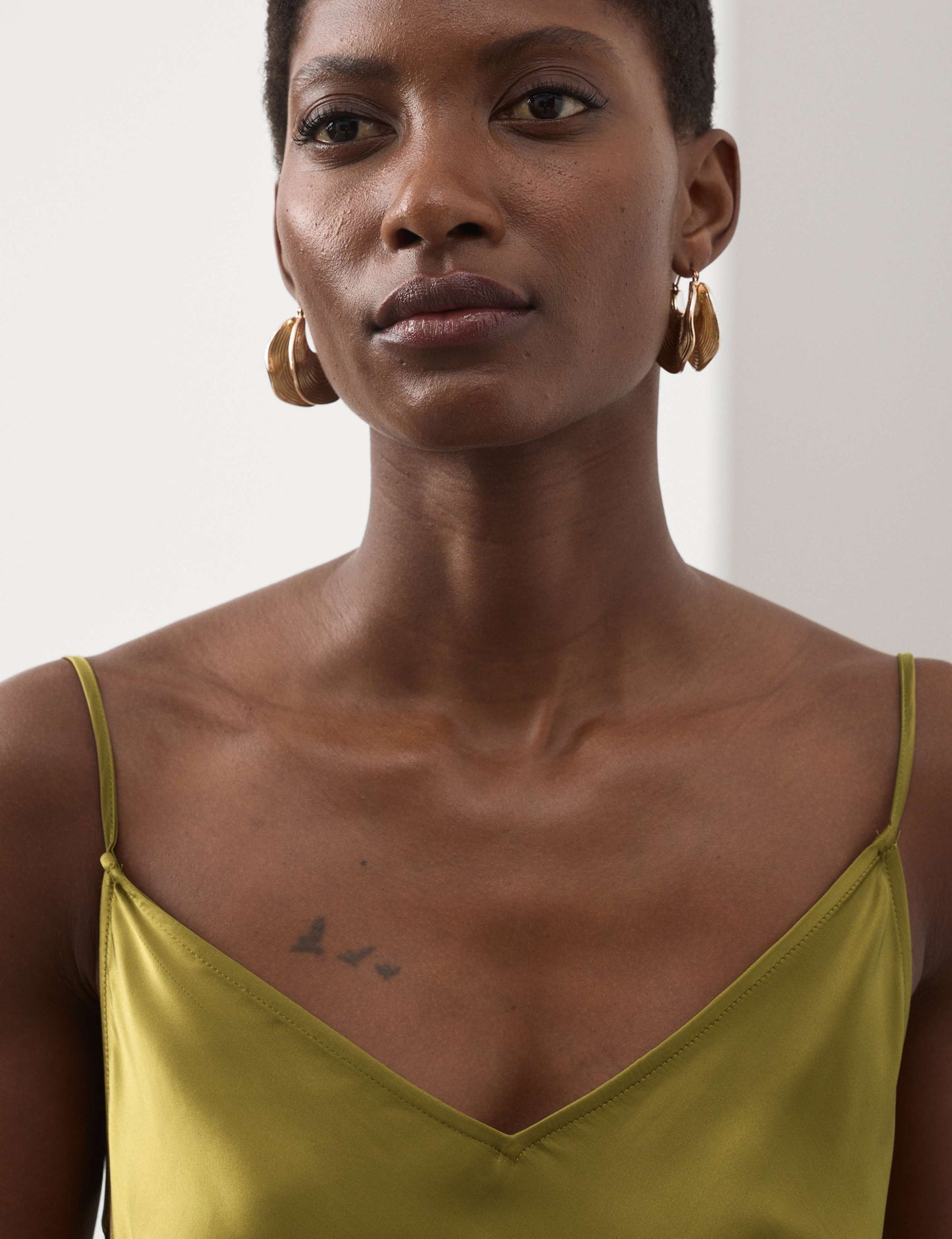 Satin Ruffle Maxi Slip Dress