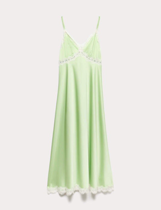 Satin V-Neck Midaxi Slip Dress