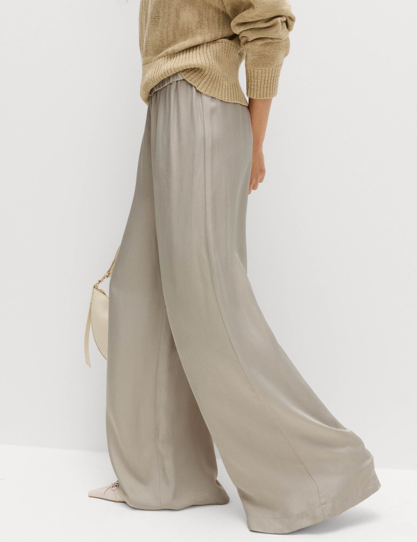 Satin Wide Leg Trousers