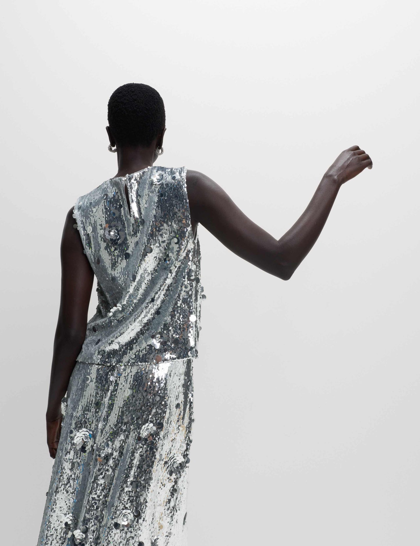 Sequin Floral Shell Top