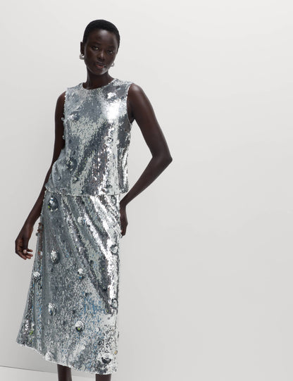 Sequin Floral Shell Top