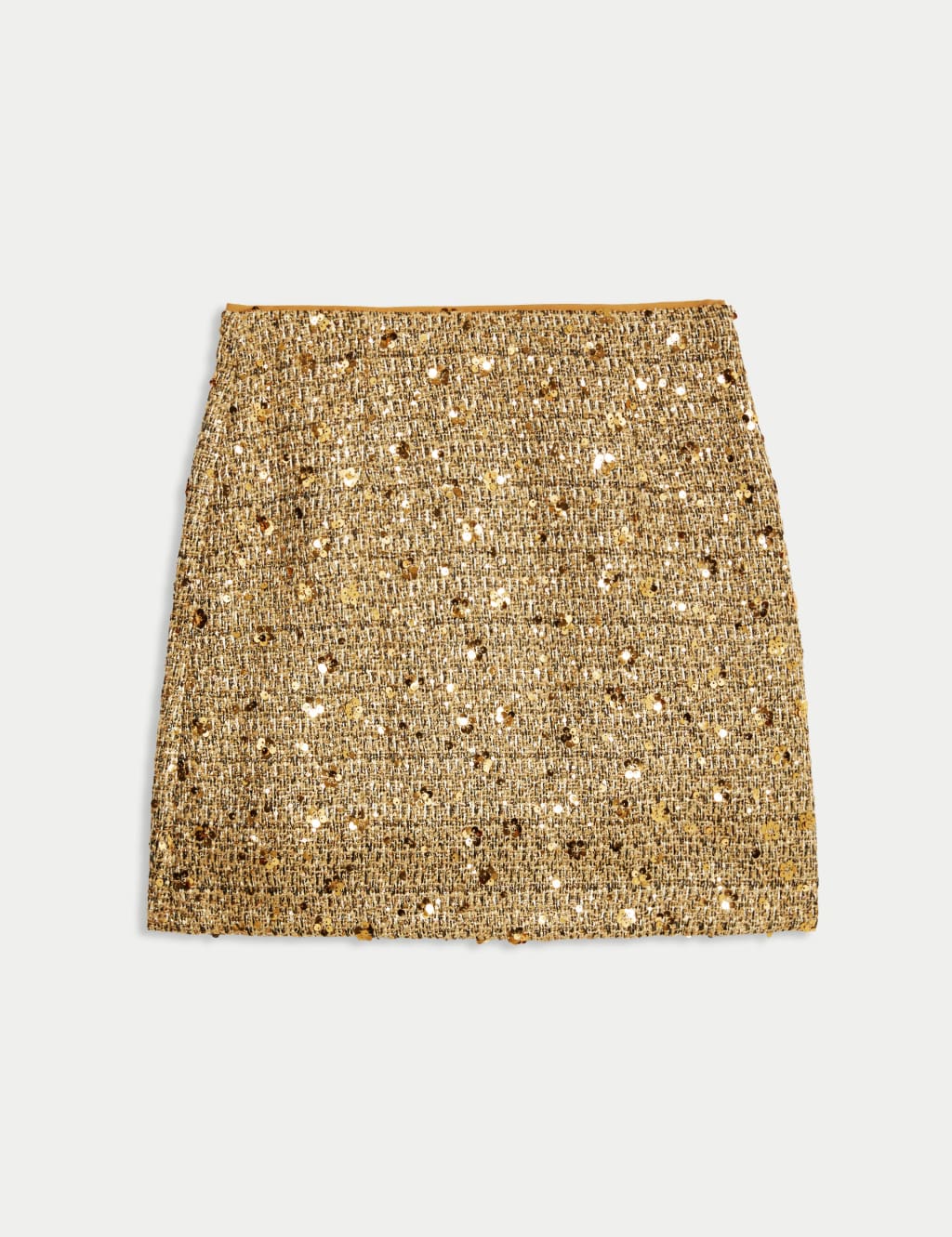 Sequin Mini A-Line Skirt with Wool