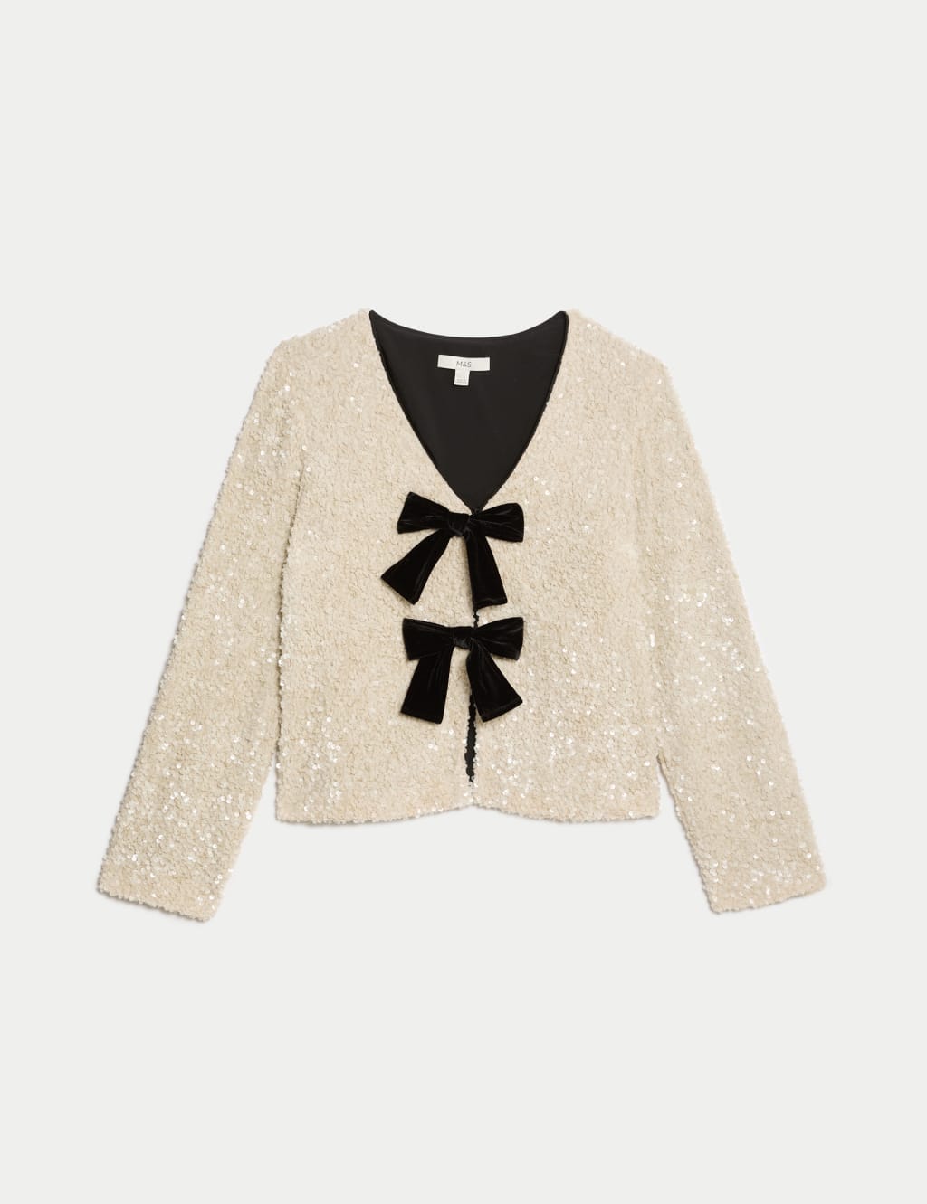 Sequin V-Neck Blouse Jacket