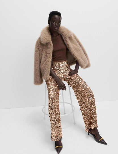 Sequin Wide Leg Trousers