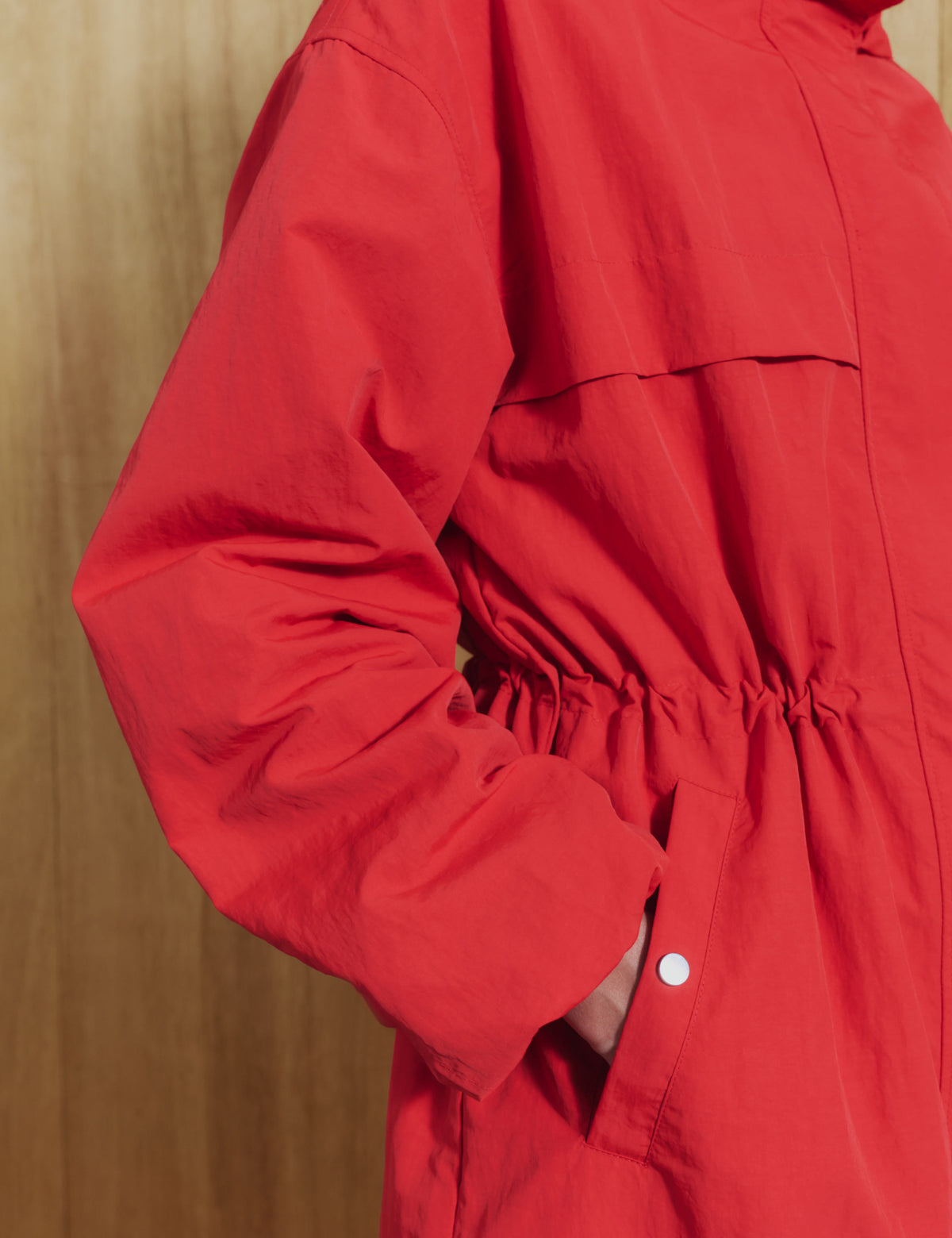 Shower Resistant Lightweight Hooded Longline Utility Parka