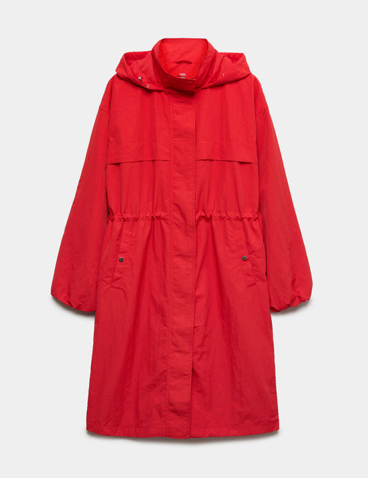 Shower Resistant Lightweight Hooded Longline Utility Parka