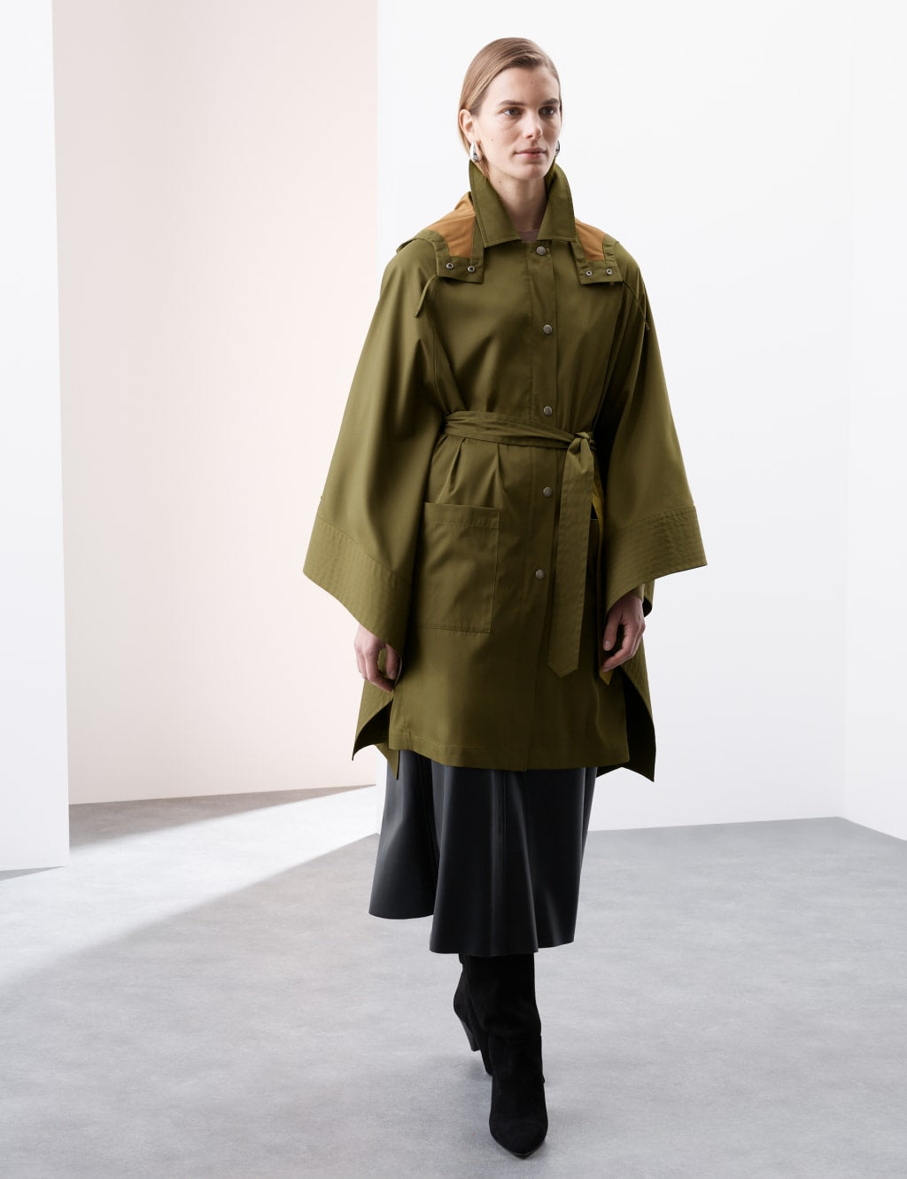 Showerproof Cape Style Trench Coat