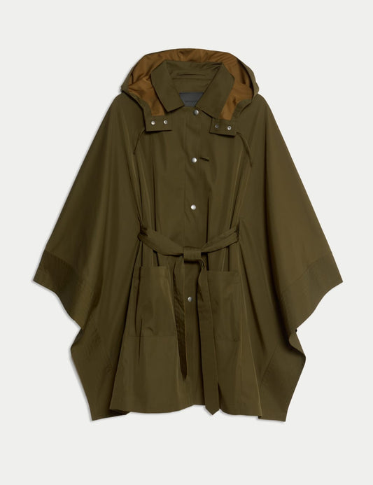 Showerproof Cape Style Trench Coat