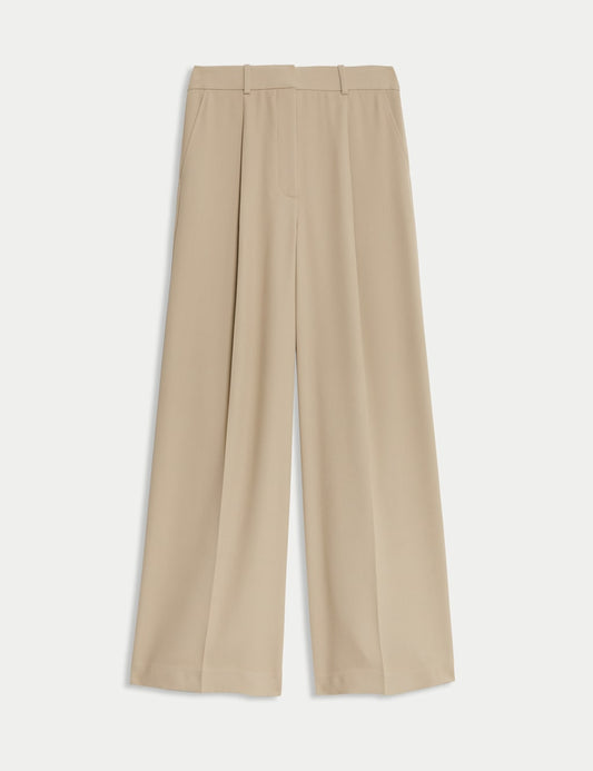 Single Pleat Wide Leg Trousers