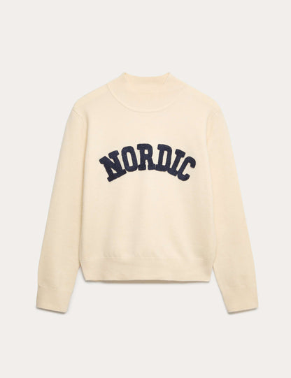 Slogan Funnel Neck Jumper