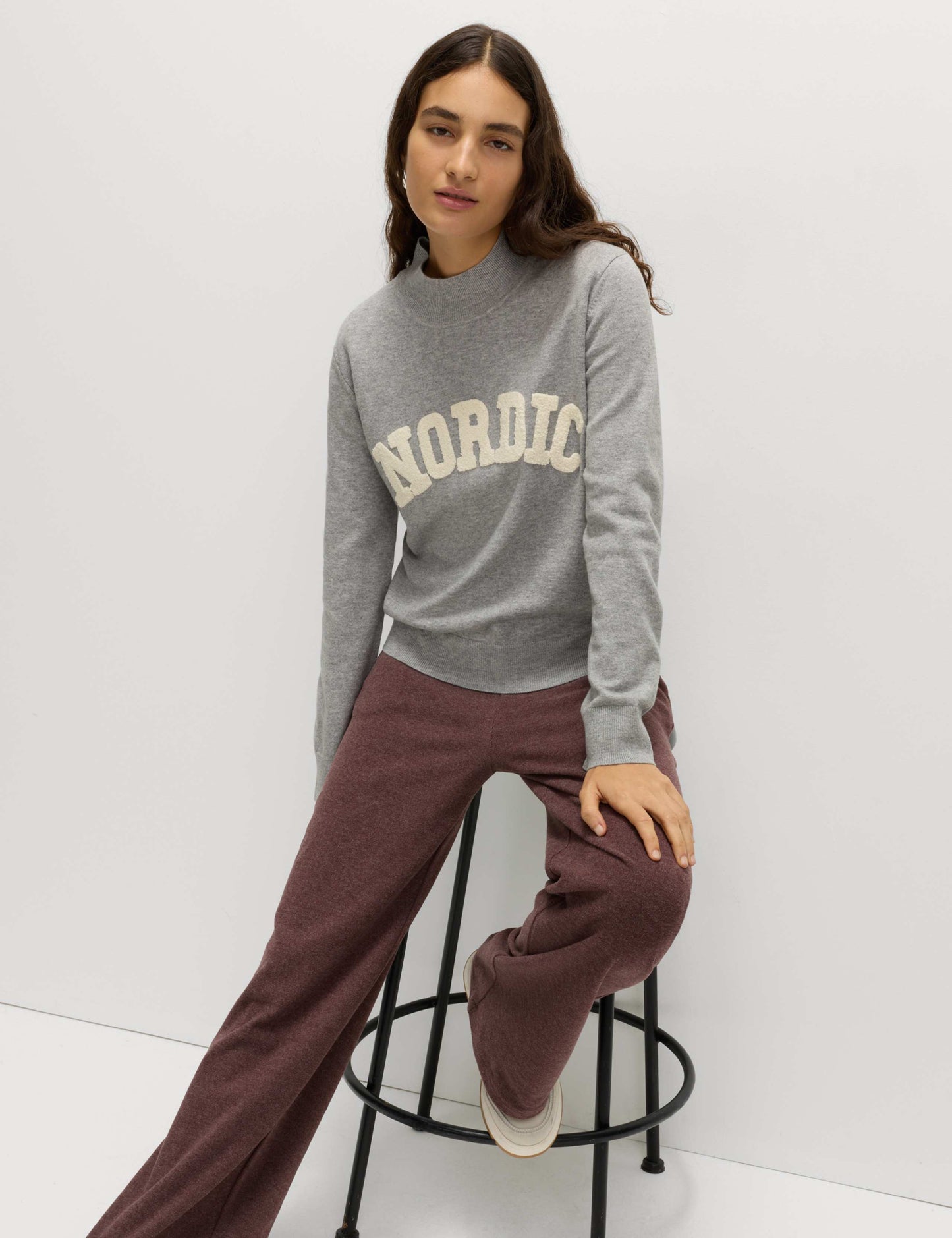 Slogan Funnel Neck Jumper