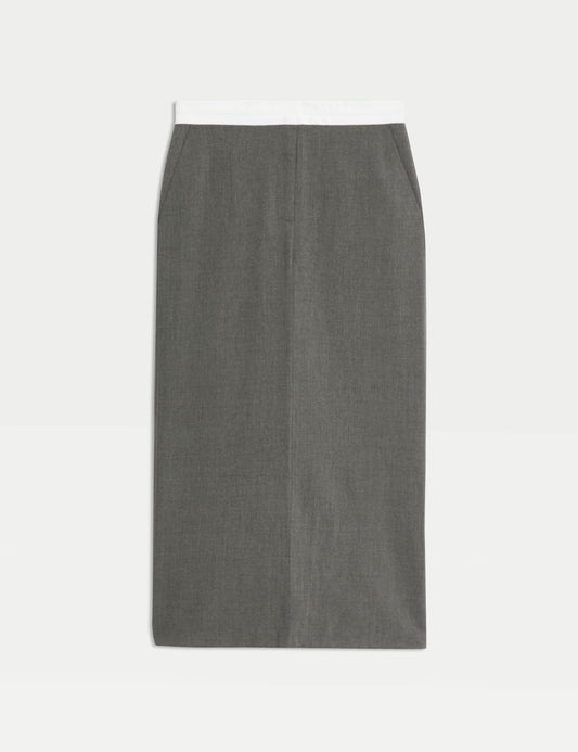 Split Back Midaxi Pencil Skirt