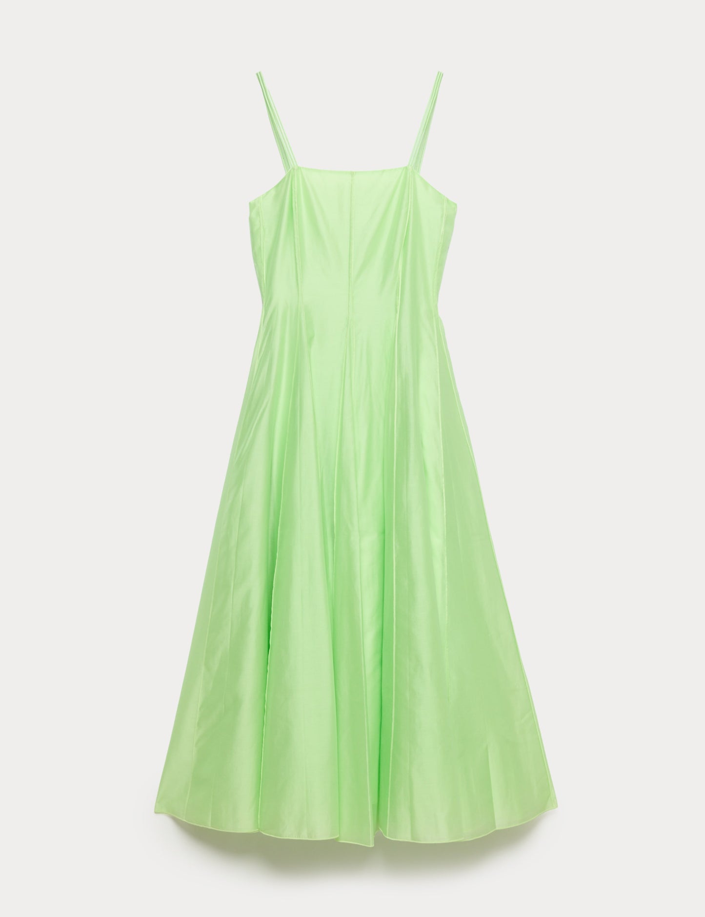 Square Neck Panel Detail Strappy Midi Skater Dress