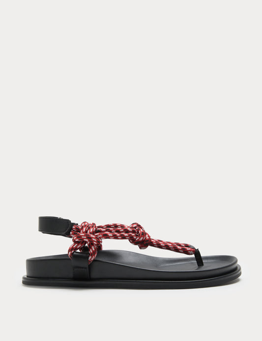Strappy Footbed Rope Detail Sandals