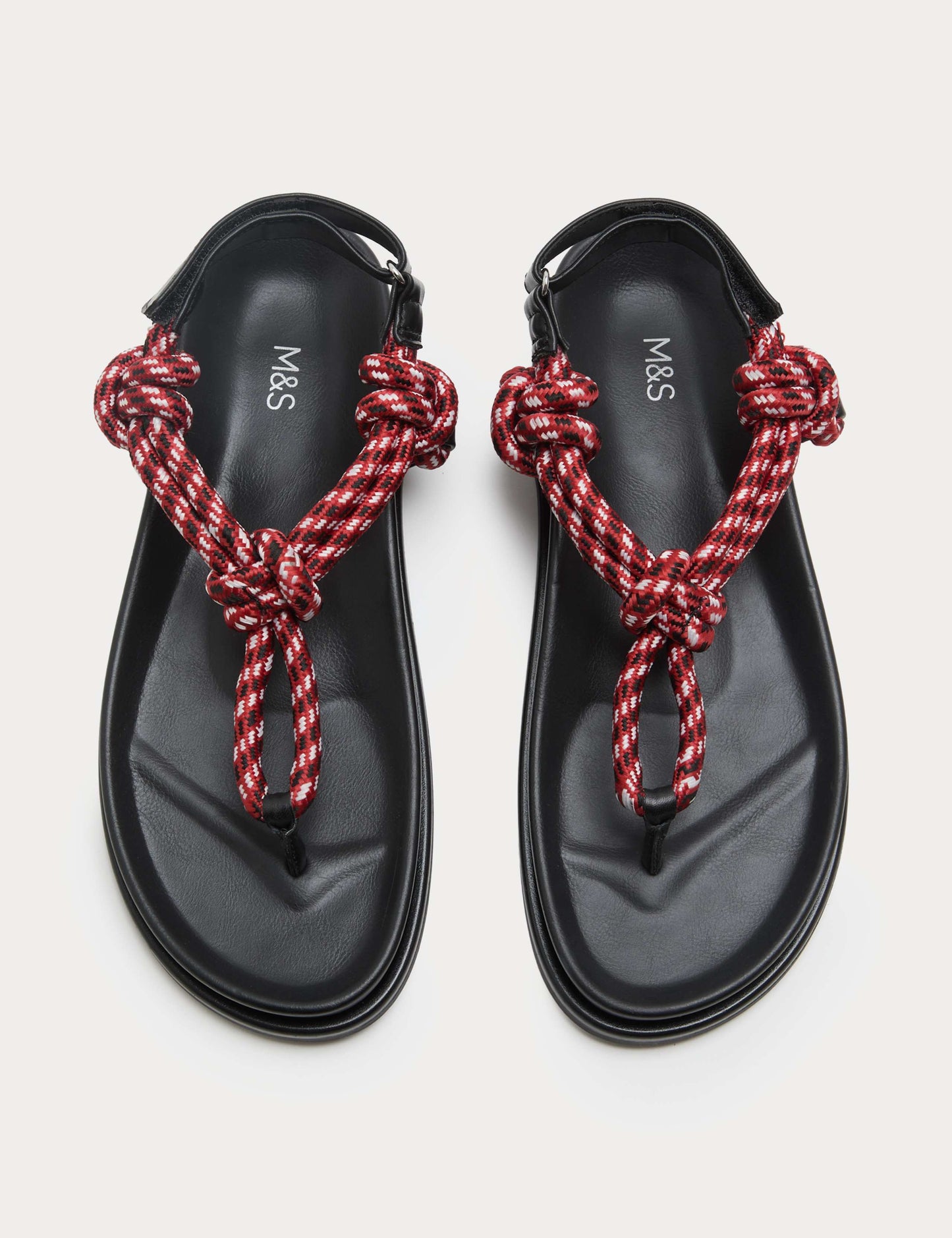 Strappy Footbed Rope Detail Sandals