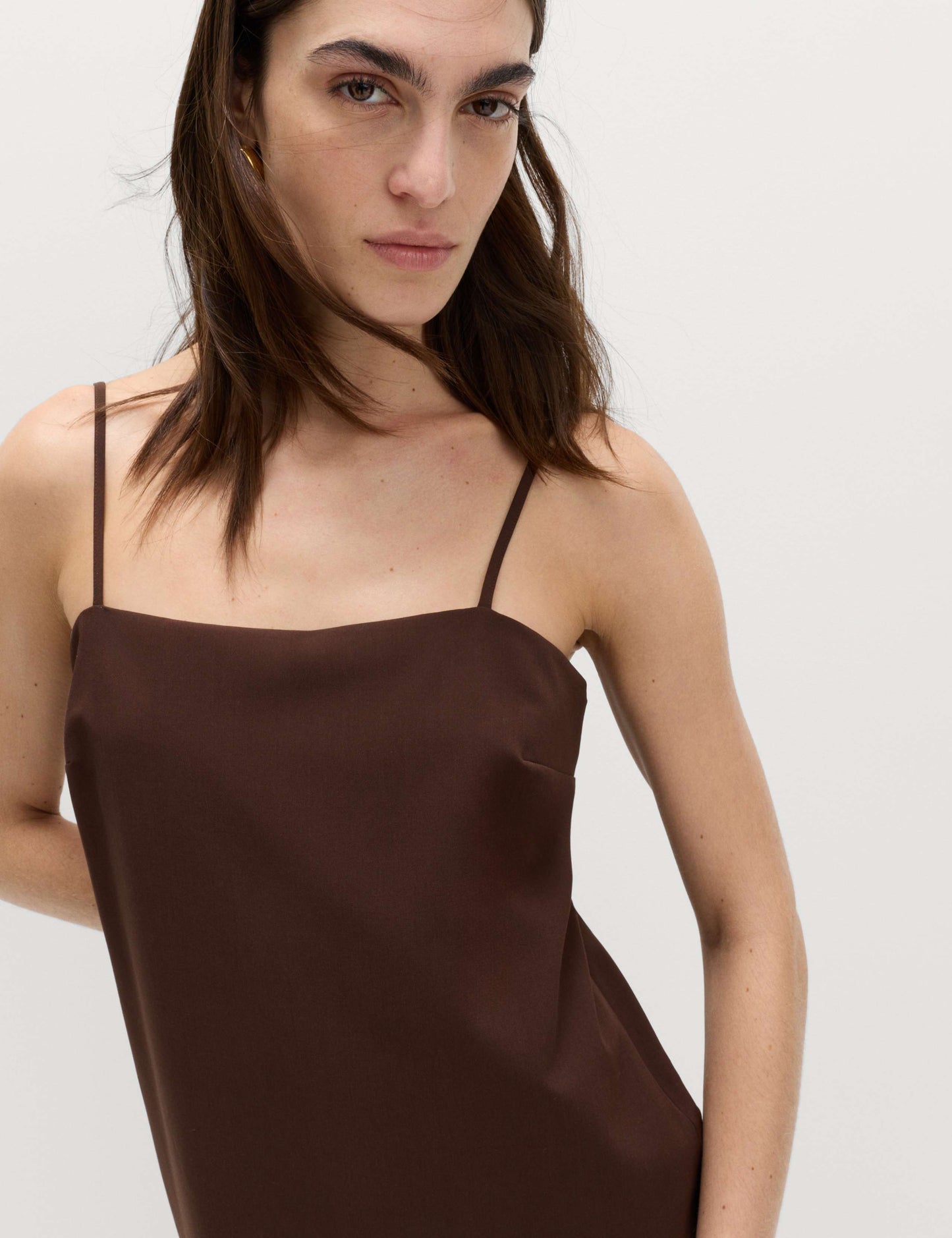 Strappy Midi Drop Waist Column Dress