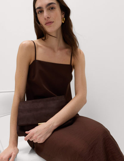 Strappy Midi Drop Waist Column Dress