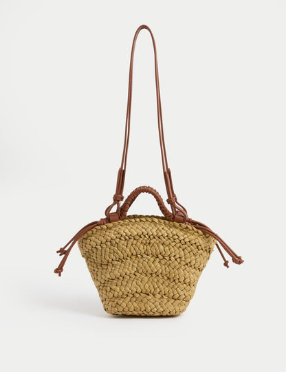 Straw Woven Mini Basket Shoulder Bag