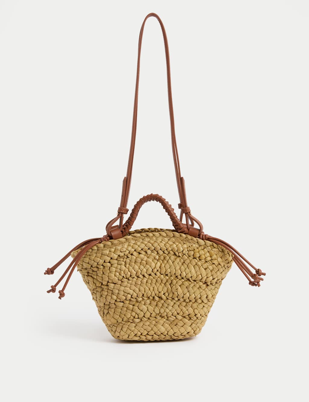 Straw Woven Mini Basket Shoulder Bag